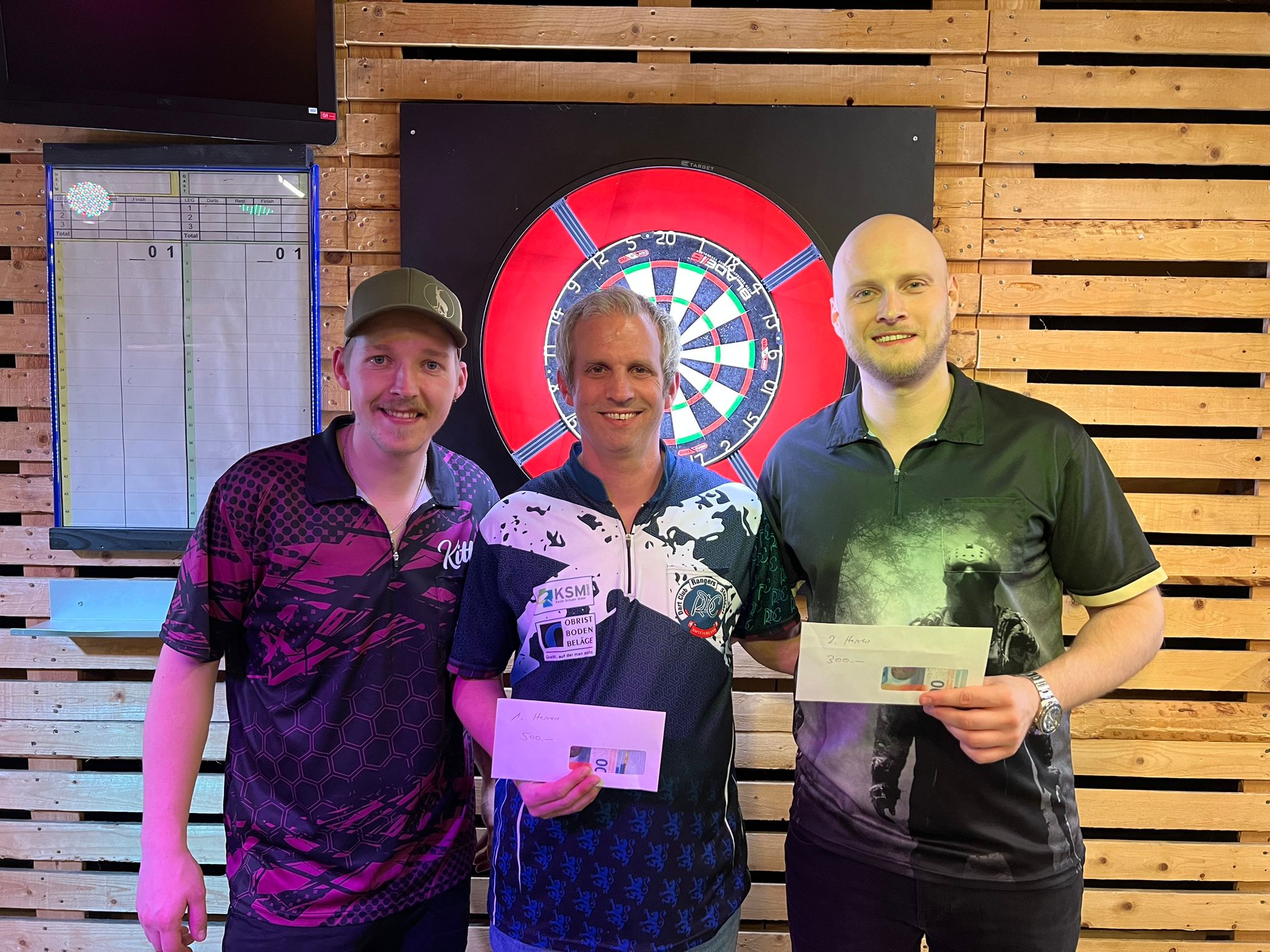 Advent Open 2024 - Top 3 Herren: Dominik Arzner, Marcel Hirzel (Sieger) und Jason Mauersberger (Finalist)